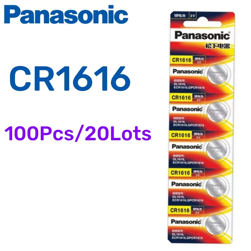 100pcs Original Panasonic 3V CR1616 CR 1616 Button Batteries Cell Coin Lithium Battery For Watch Electronic Toy Calculators