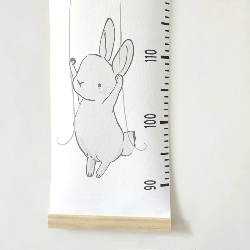 Cartoon Bunny Animals Height Guage Meters Wall Hanging Decoration for Children Kids Room Balloon Growth Chart Nordic Home Decor