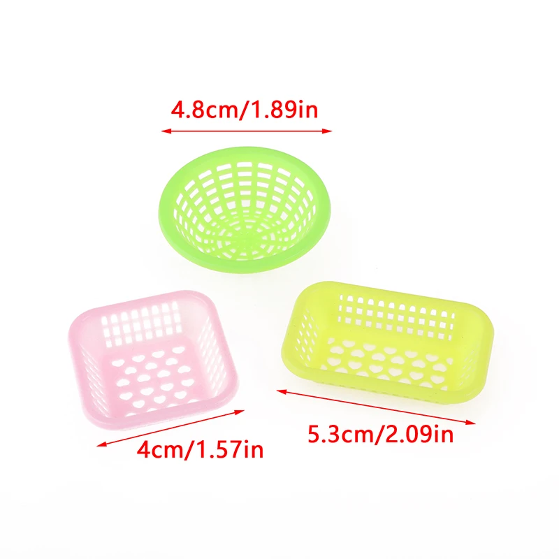 10Pcs 1:12 Dollhouse Miniature Storage Basket Washing Vegetables Fruit Food Baskets Kitchen Decor Toy Doll House Accessories