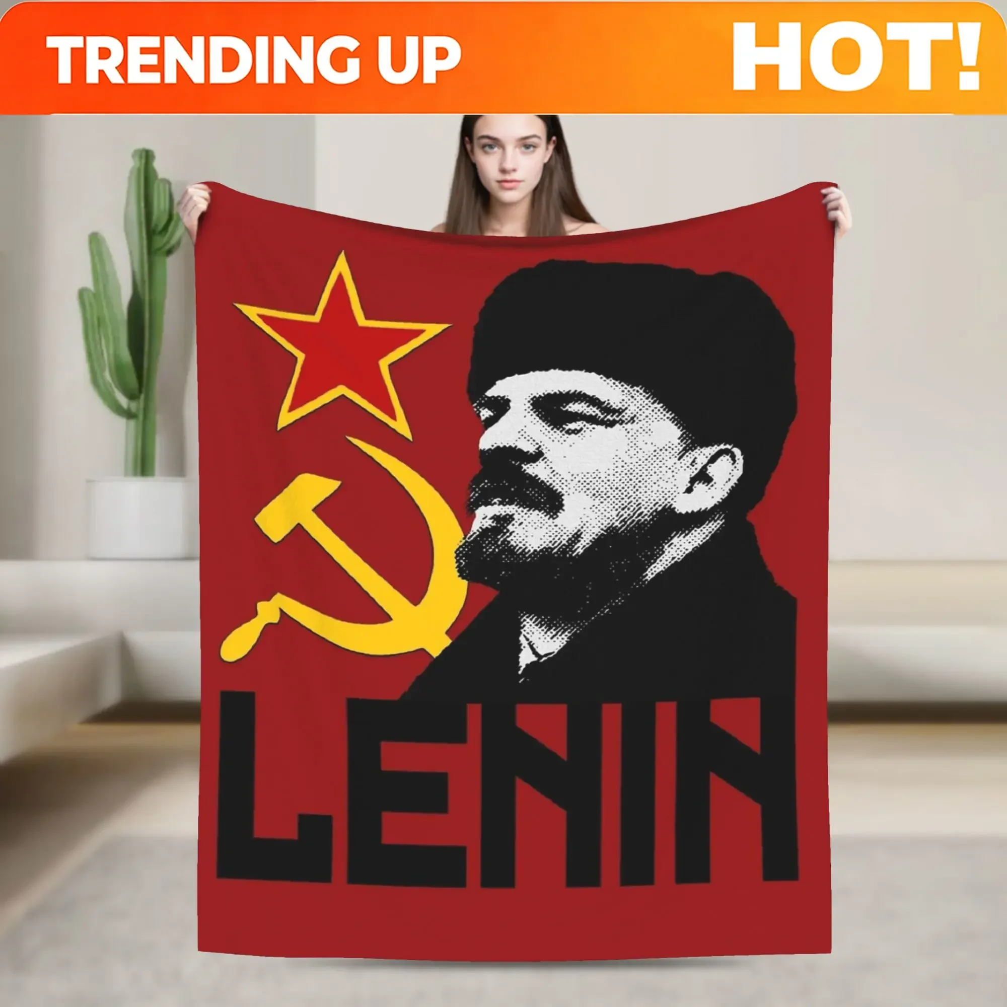 Custom VLADIMIR LENIN Blanket Quality Super Warm Throw Blanket Autumn Kids Adult Couch Chair Sofa Bed Novelty Bedspread