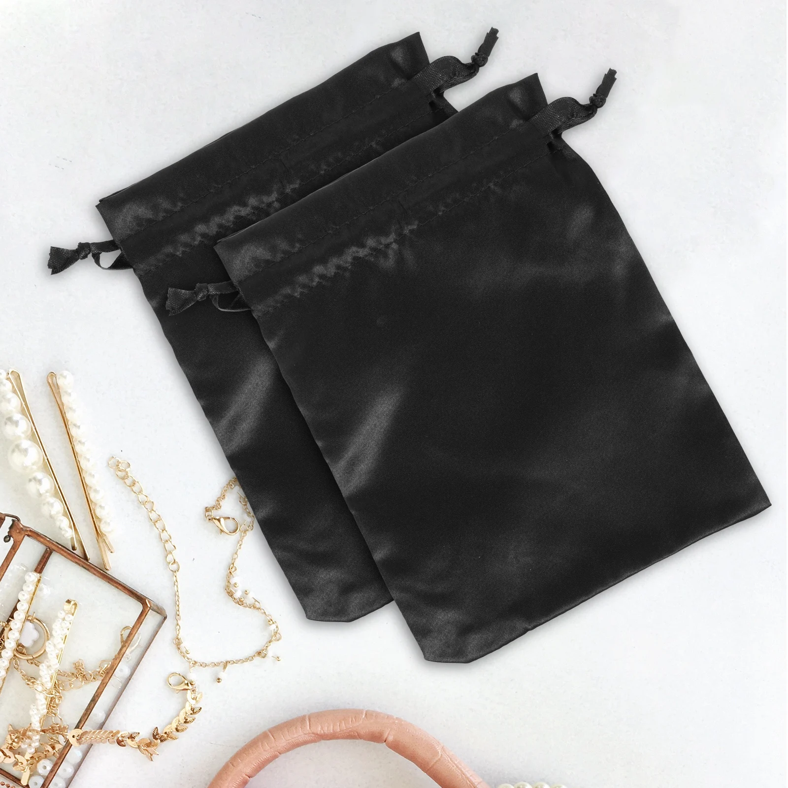 

20Pcs Drawstring Satin Jewelry Pouches Gift Bags for Wedding Party Favor Candy Packaging Satin Gift Bags Candy Bag