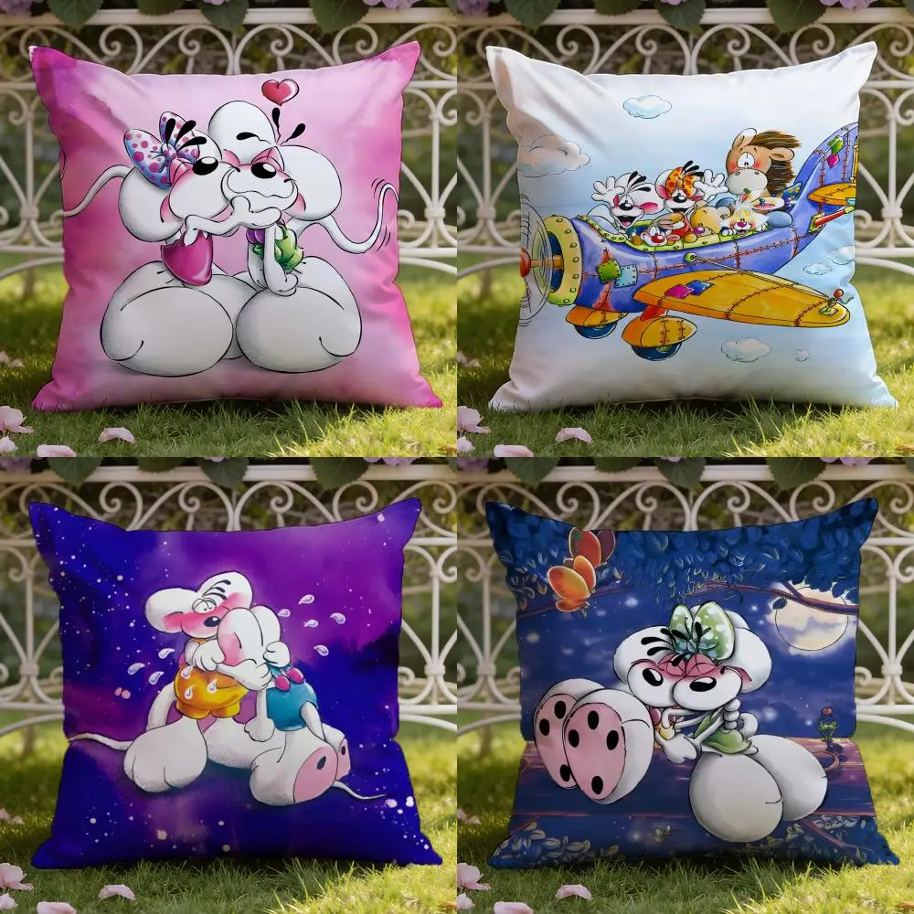 Cartoon D-Diddl Cushion Cover Home & Car Dual-Scene Pillow Cover: Reversible for Premium Comfort