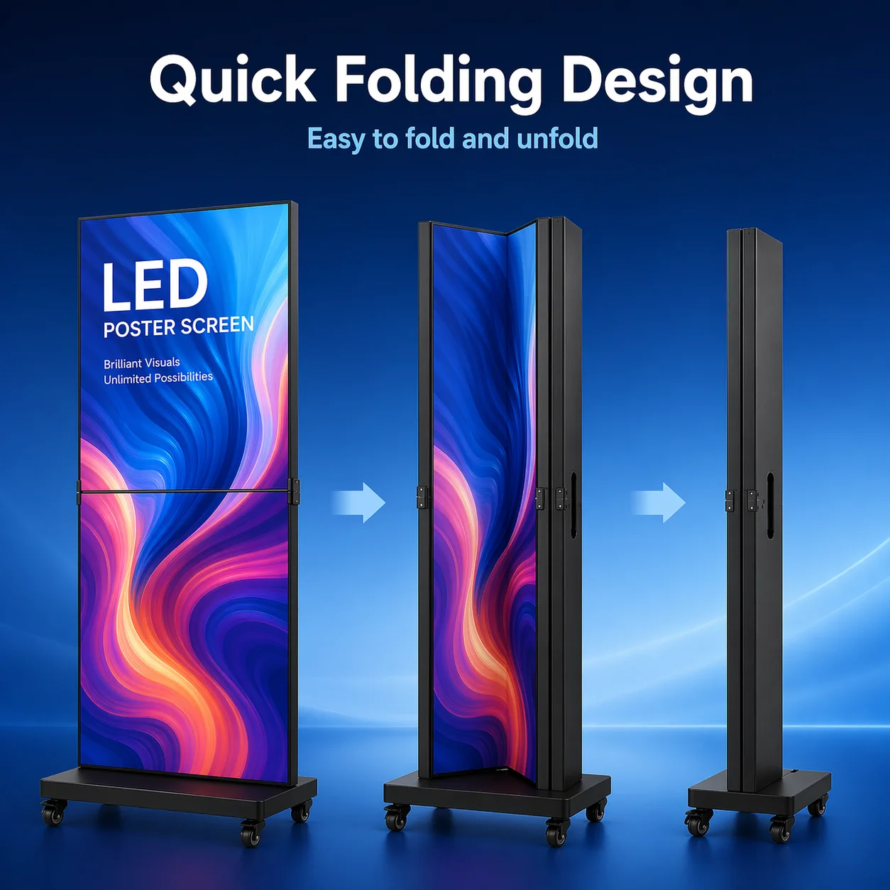 P2 P2.5 LED Poster Display Indoor Advertising Screen Floor Standing Digital Signage For Mall