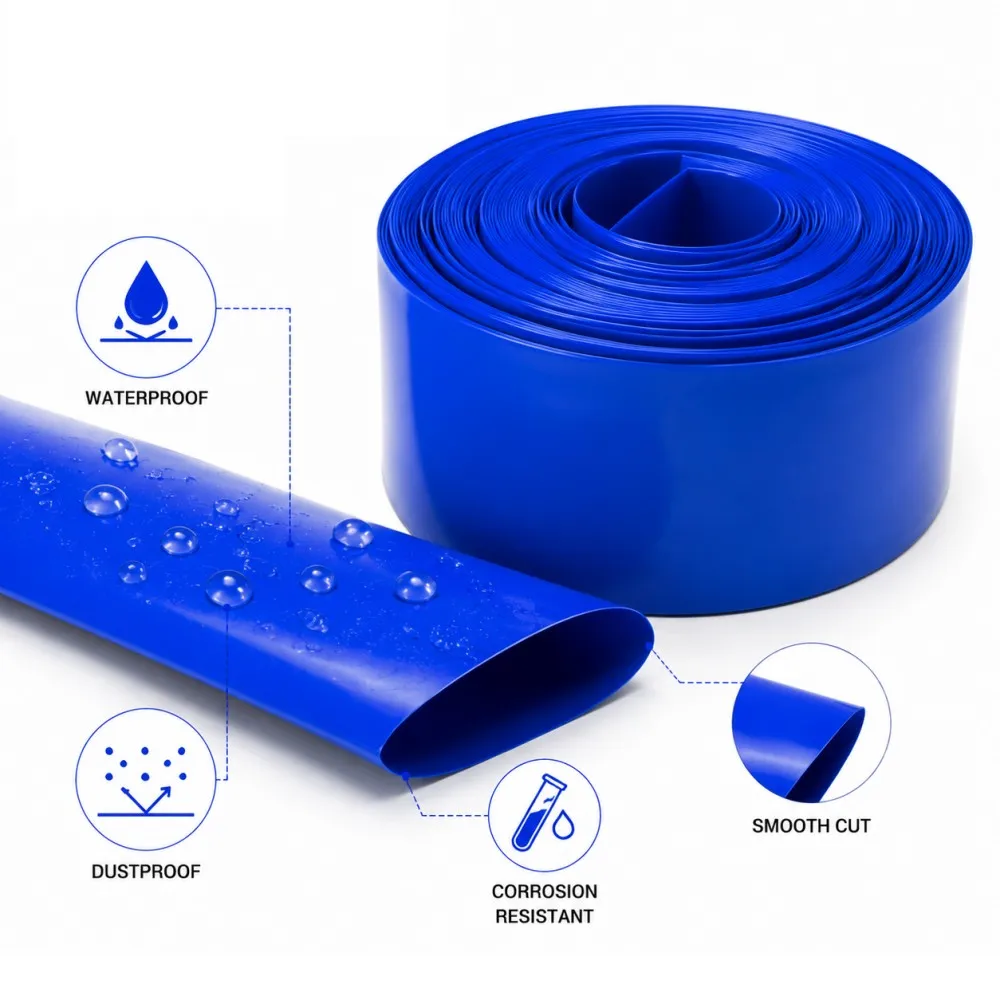 18650 Lithium Battery Film  PVC Heat Shrink Tube 30-100mm Width Blue Insulation Packaging Protection Lithium Battery Sheath