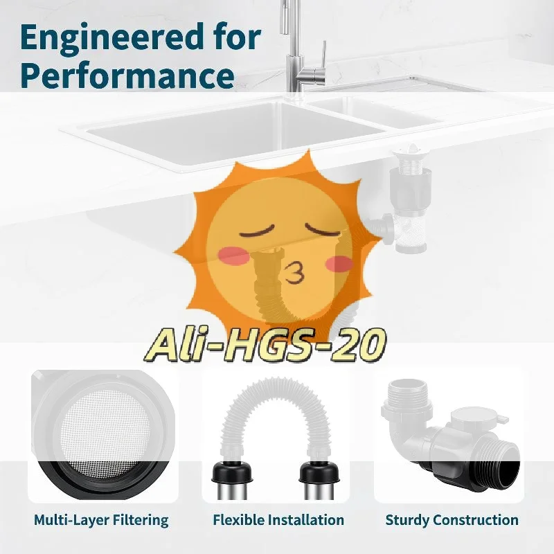 

Flexible Drainage Outlet Pipe For Kitchen Bathroom Vanity Restroom Draining Sink