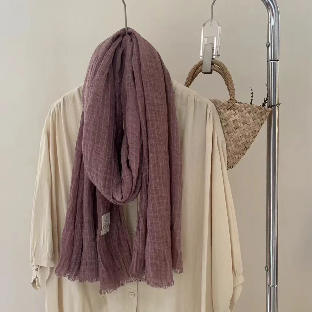 

Autumn Winter Scarf Women and Men Plaid Cotton Linen Scarfs Vintage Oversized Shawls and Scarves Wrap Bufandas Mujer Khimar
