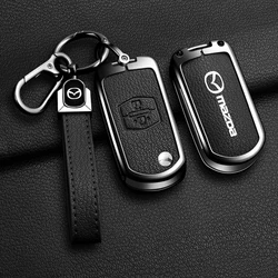 Alloy Style Fashion Car Key Case Cover Shell For Mazda Demio 2 3 6 CX5 CX-7 CX-5 RX8 MX5 Auto Remote Key Protect Shell Keychain