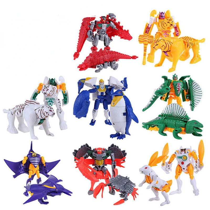 Deformation Toy Transformation Robot Beast War Rabbit Rush Snake Tiger Steel Dragon Penguin Model Toy Figure for Boy Kids Gift