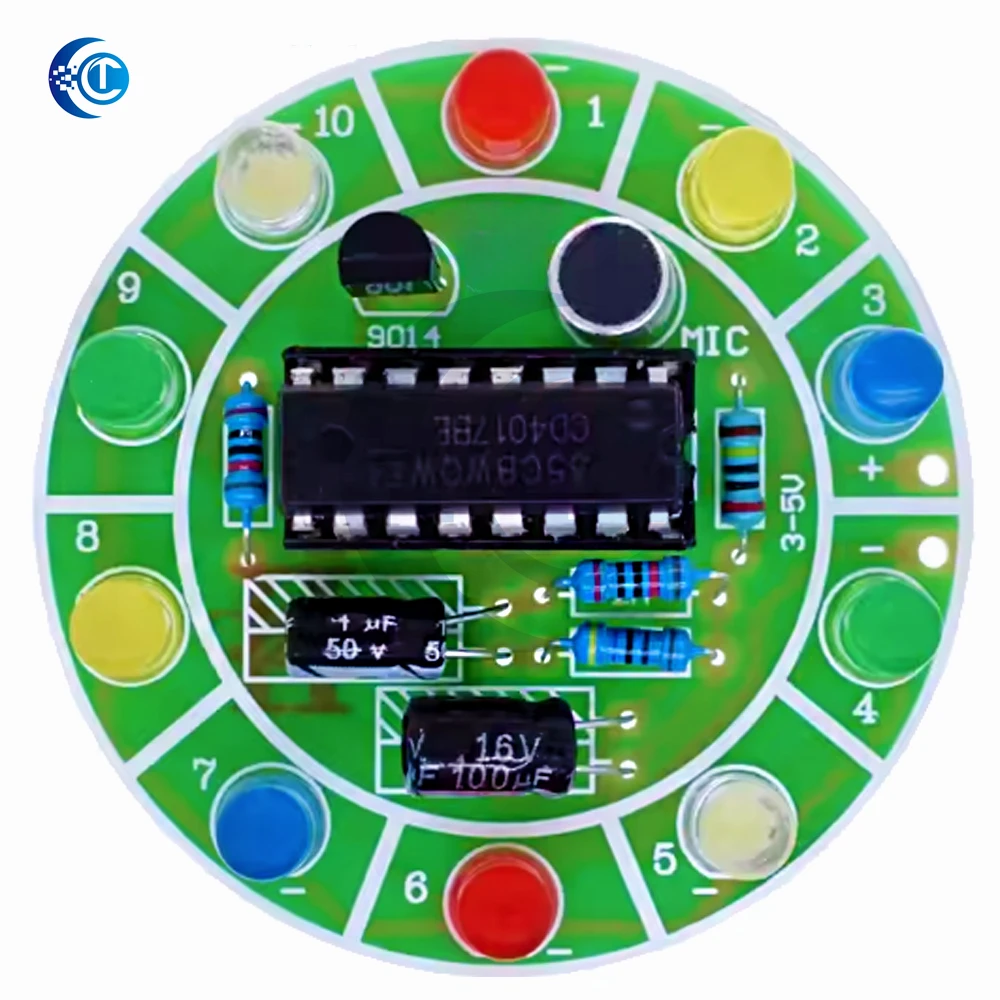 Colorful Rotating LED Light DIY Kit – Voice-Controlled & Sound-Activated Electronic Assembly