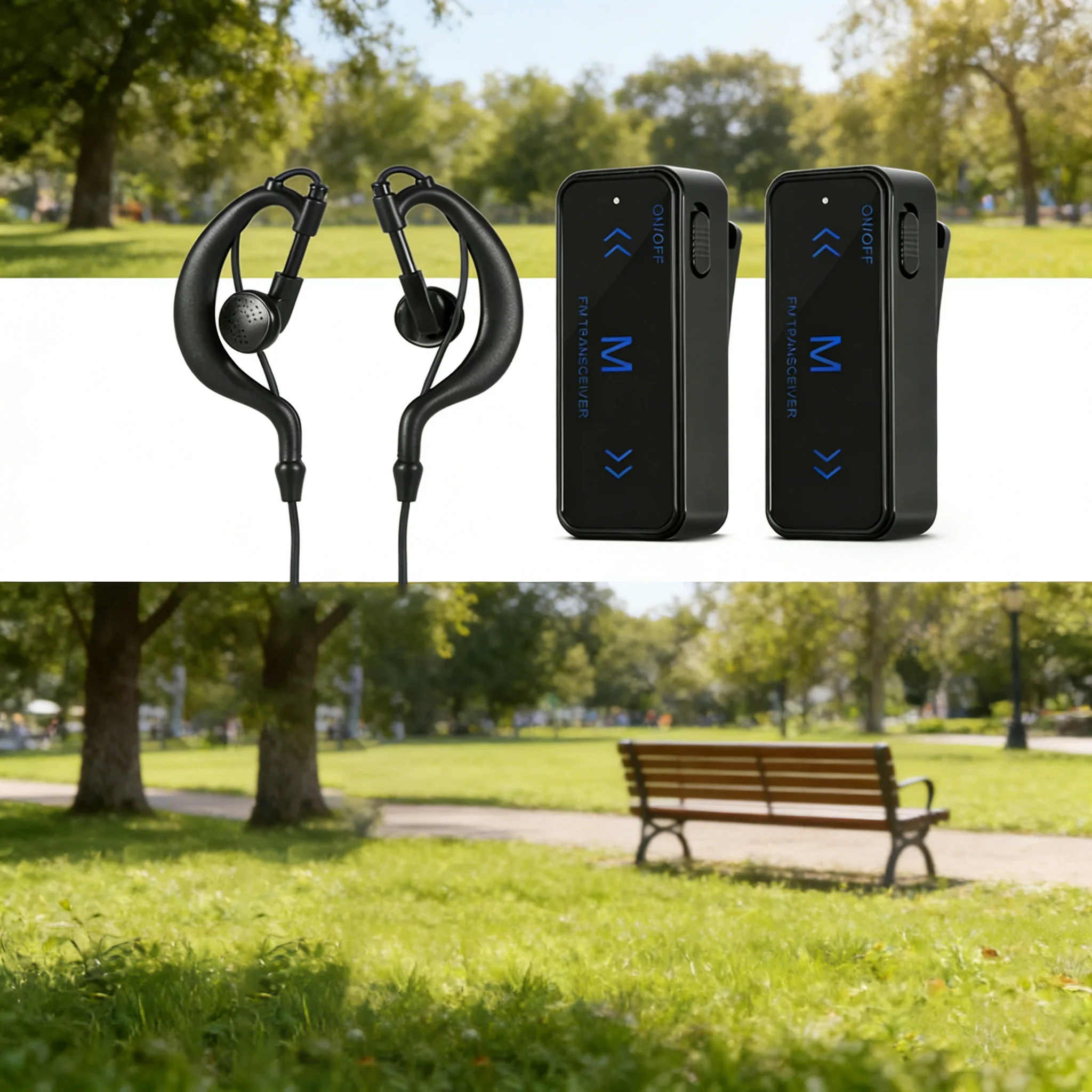 

Mini Walkie Talkie 400-470MHz Long Range Two Way Radio with Headset Earpiece & USB Charging, 2PCS Set for Salon Restaurant