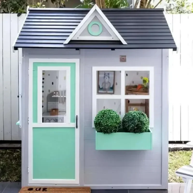 A  D06 Wooden house outdoor small house preservative wood courtyard garden, toy room solid wood outdoor villa
