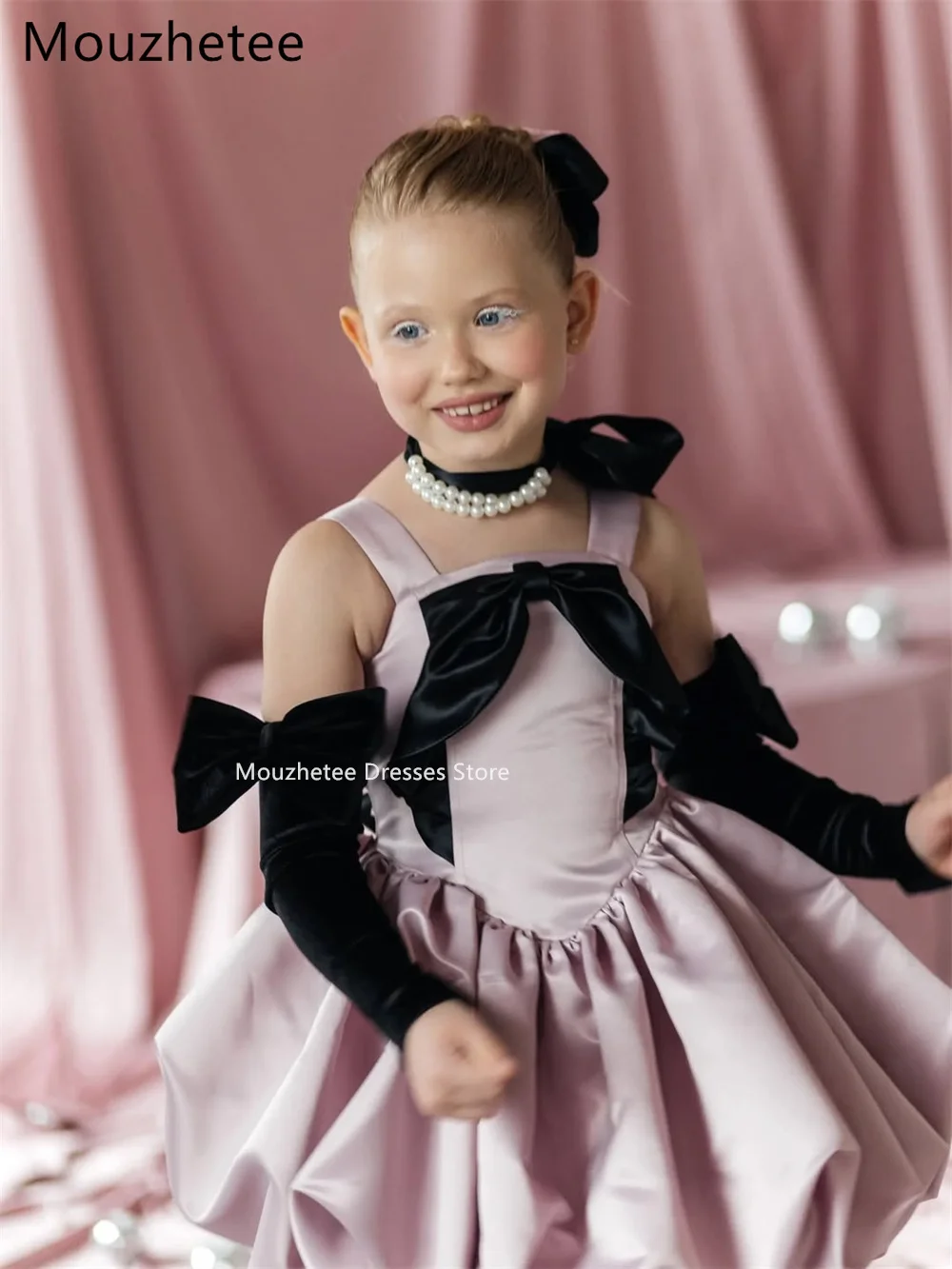 Sukienki dla dziewczynek Mouzhetee, fason A, proste, z kwiatami, na wesele, sukienki na przyjęcie dla dzieci, sukienki dla druhenek, na ramiączkach spaghetti, sukienki na bal, szyte na miarę.