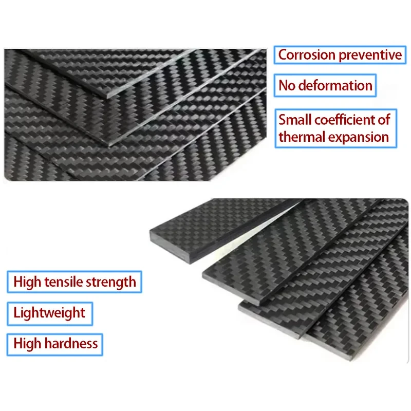 Carbon Fiber Board Matte Flat Surface Panel Sheet High Hardness Composite Plate 0.2 0.4 0.5 0.6 0.8 to 10mm