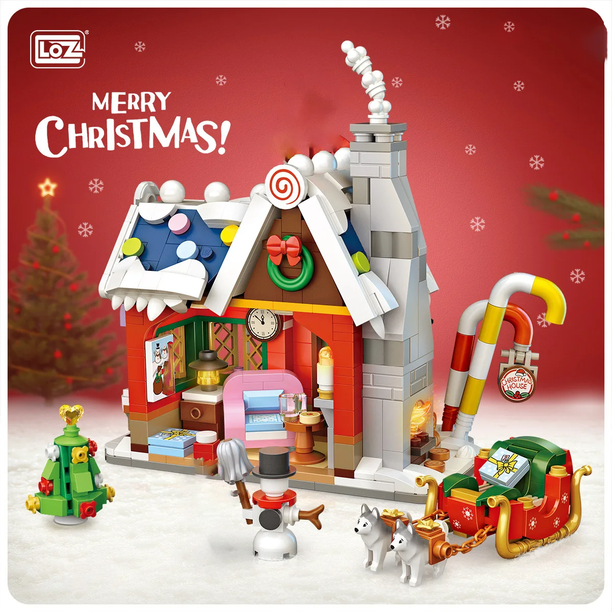 LOZ-1223 Christmas Toys Christmas Vintage House Building Santa Claus Puzzle model Children's Christmas building blocks toy