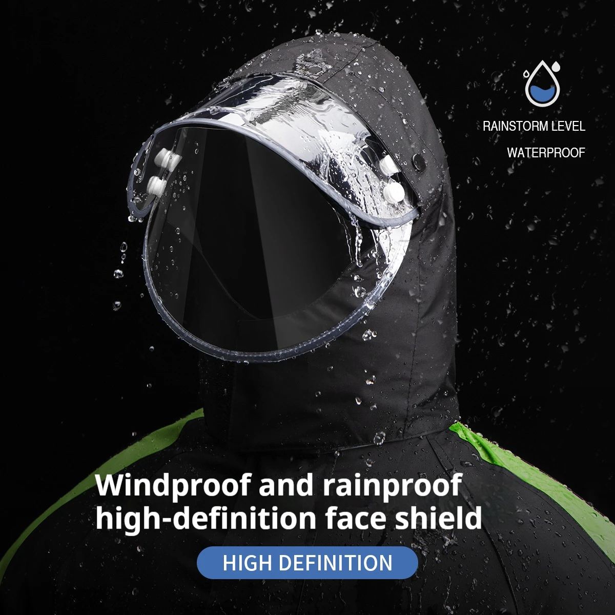Chunya Textile Color-Block Polyester Taff Takeout Cycling Raincoat Cover Wear-Resistant Split Design for Enhanced Protection