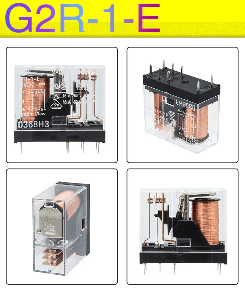 2PCS/lot Power Relay G2R-1-E 12VDC G2R-2 24VDC AC220V 5A 8PIN G2R-1 12VDC 10A 5 Pin G2R-1-E-24VDC 16A 8 Pin Relays DC 12V 24V 5V