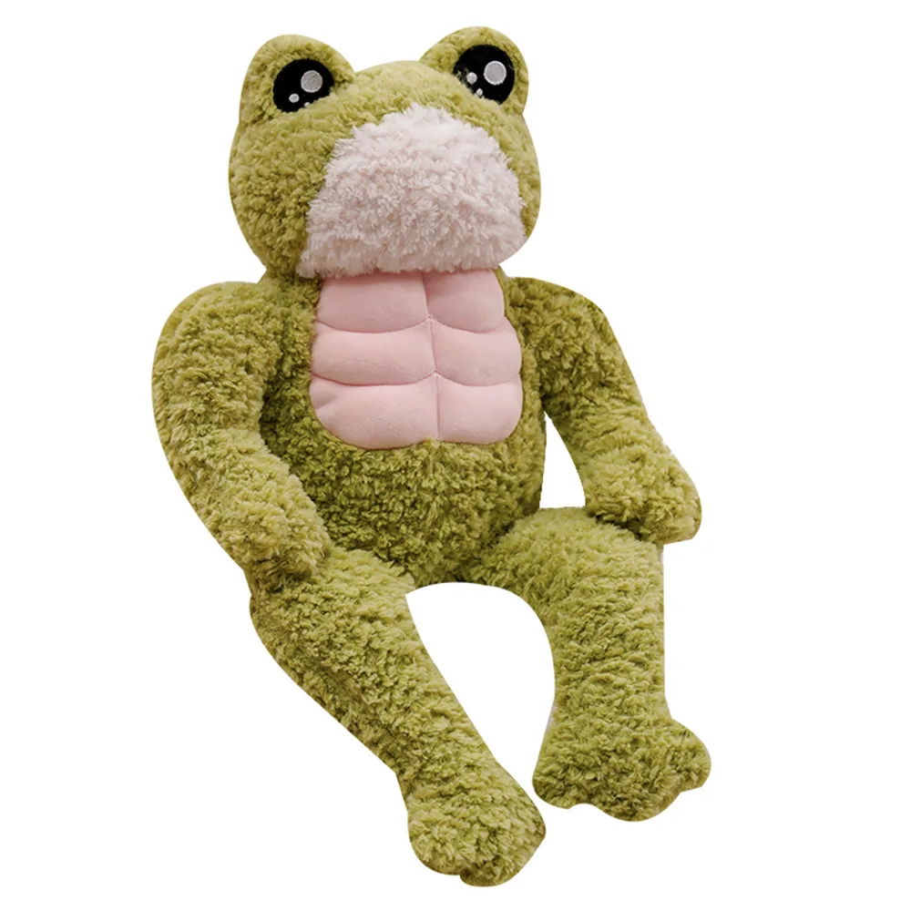 35cm Creative Strong Frog Plush Toy Stuffed Animal Kawaii Soft Muscle Frog Doll Cute Plushies Christmas Gift