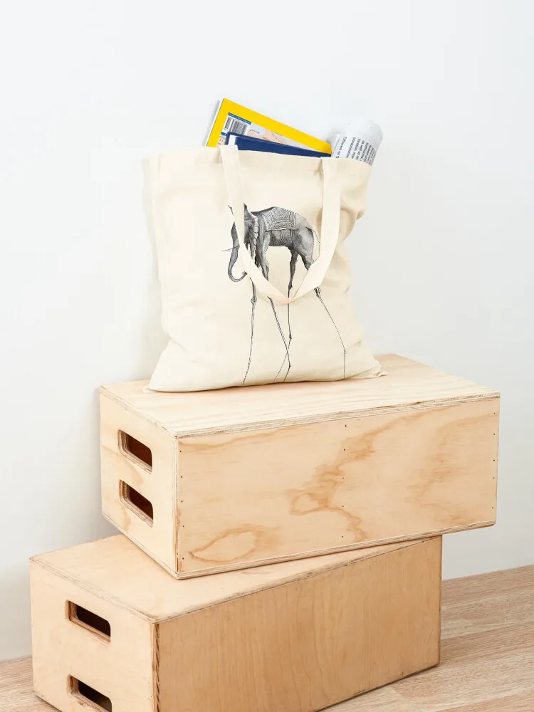 Dali's Elephant Tote Bag reusable shopping bag Reusable bags tote bag woman eco pack