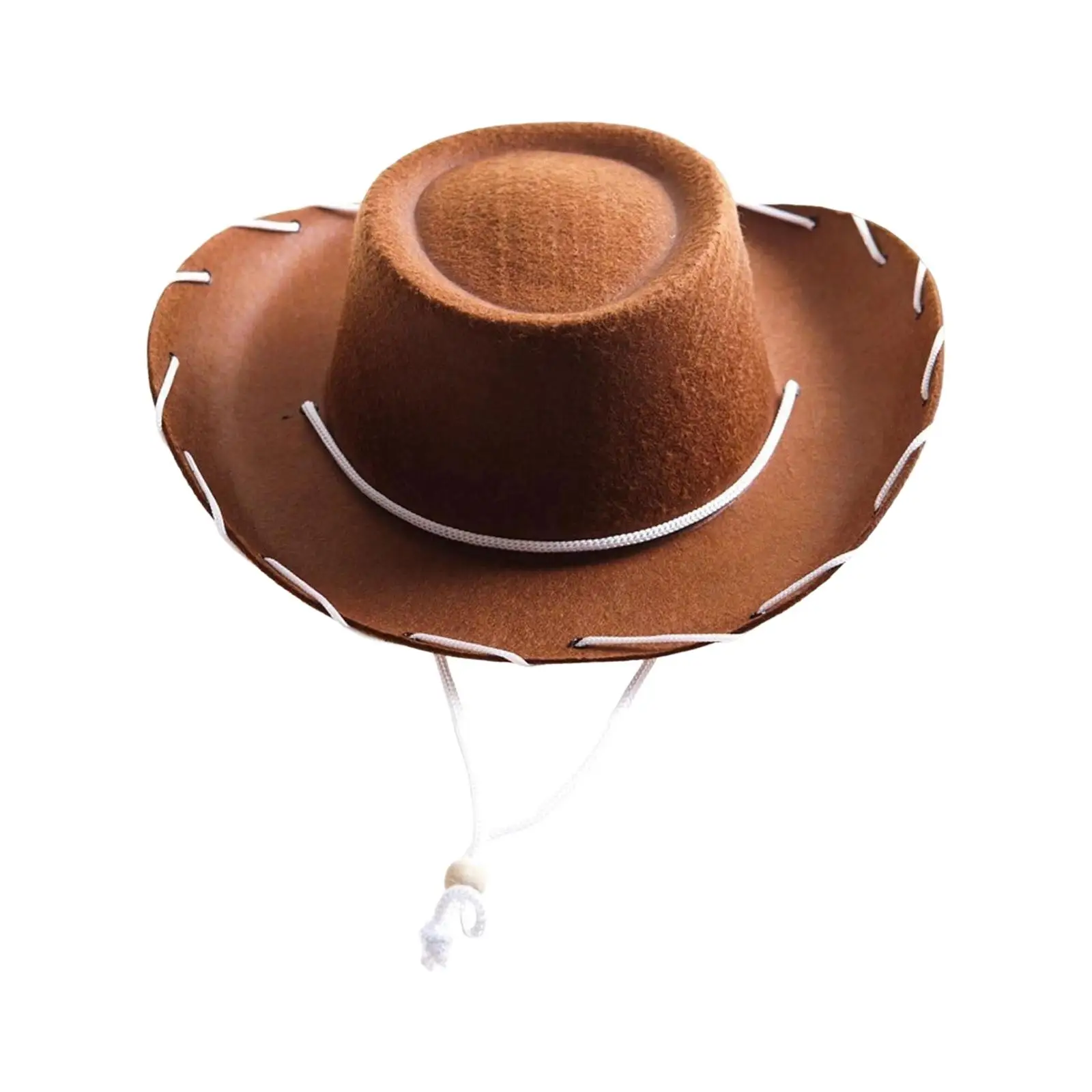 Unisex Kids Western Hat Cloth Wide Brim Breathable Adjustable Cord for Camping Hiking Holiday Fun
