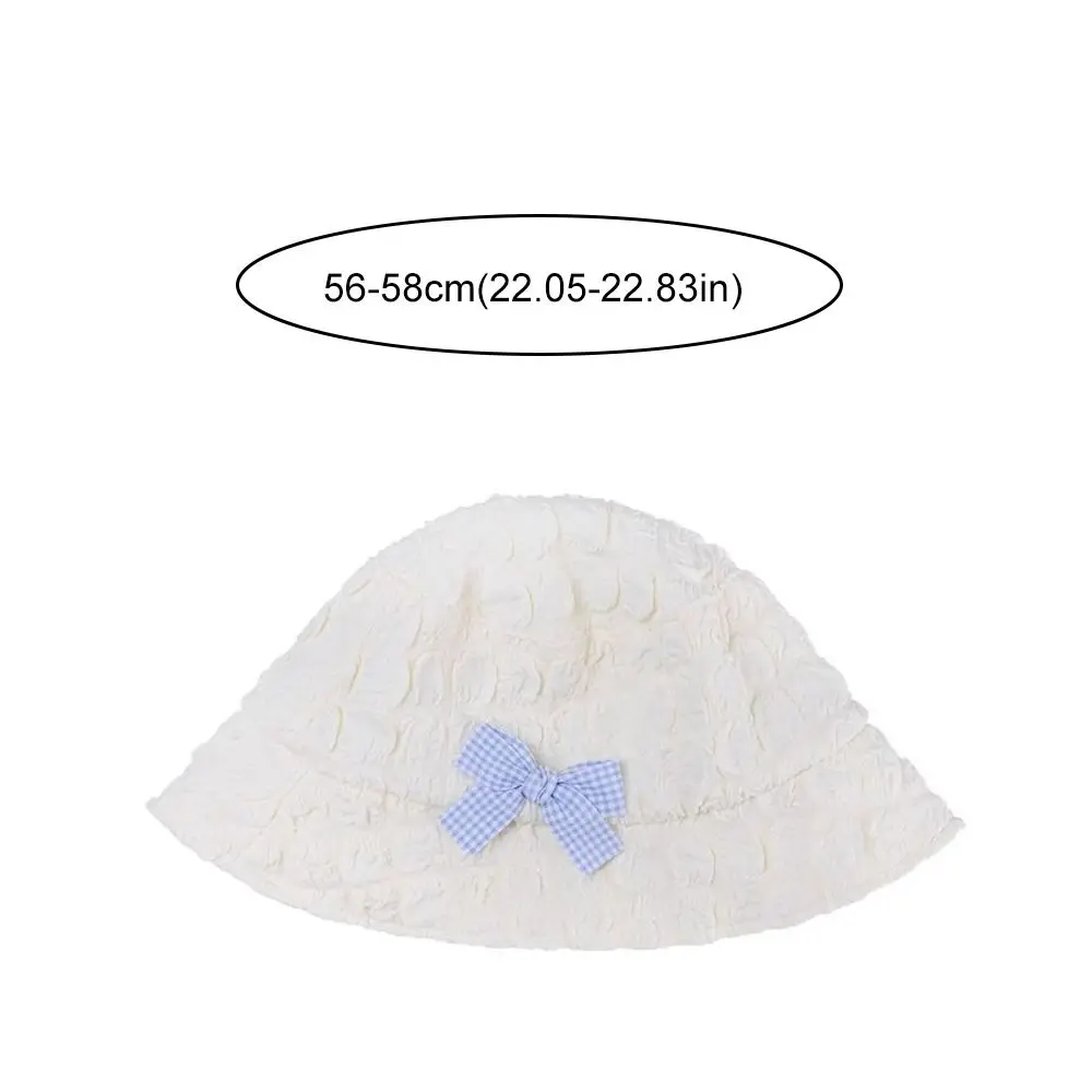 Ins Bow Bucket Caps قبعات أنيقة حلوة النسيج القطني خفيفة الوزن عارضة قبعة واقية من الشمس السفر