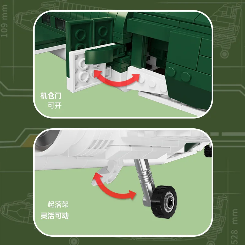 Modelo de Avión de Transporte Militar, C-47 Estadounidense, Avión de Combate Creativo, Modelo de Avión para Armar con Hélice, Juguete para Niños, Colección de Regalos