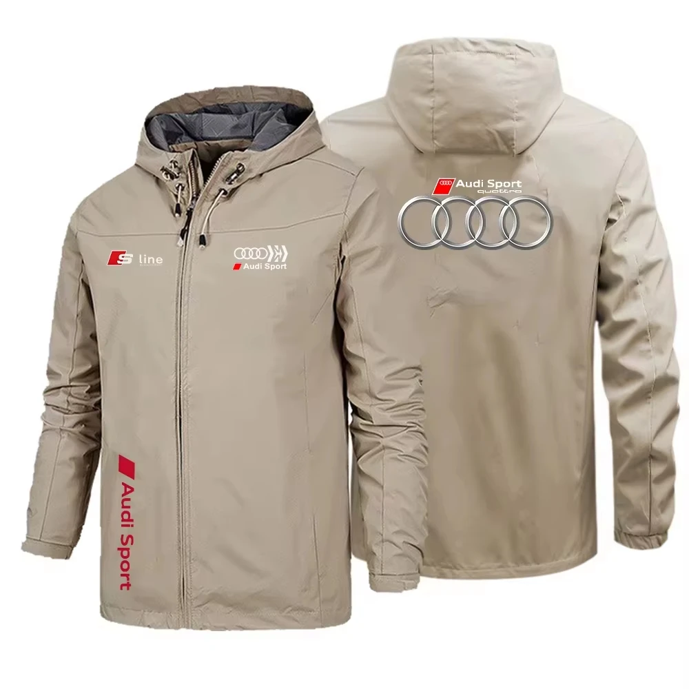 Men's Sport-Style Waterproof Breathable Jacket with Audi Logo Off-Road Racing Jacket 2026 Model Quick Shipping view 6