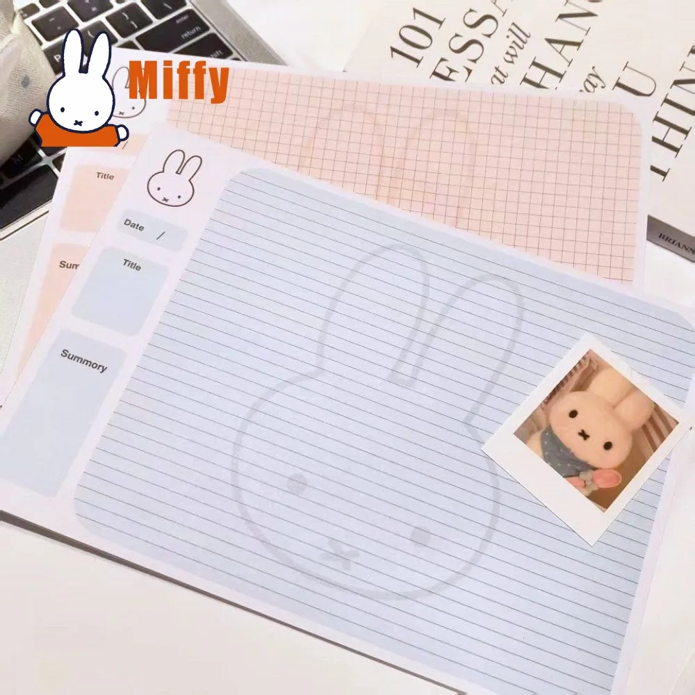 Kawaii Miffy Memo Pad Cute Rabbit Stationery Notebook Thick B5 Lined Grid Paper Aesthetic Student School Office Supply Gift - view 2