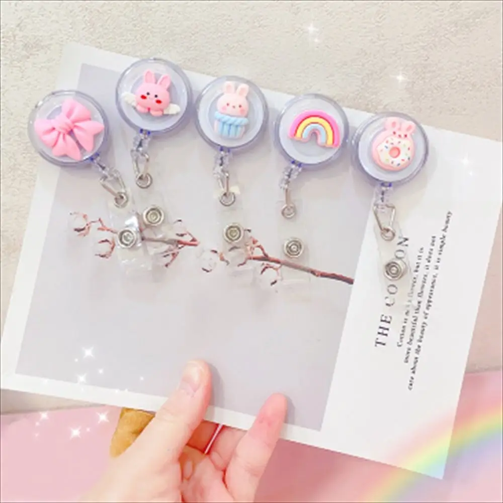 

ABS School Students Nurse Doctor Card Holder Cartoon Retractable Badge Reel Name Card Holder Badge Holder ID Card Clips