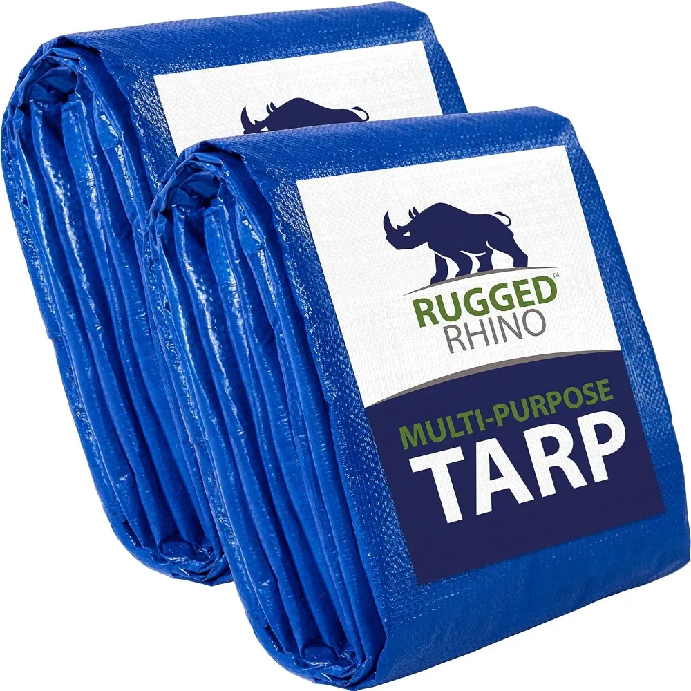 

Heavy Duty Waterproof Tarp, 2-Pack, 5 Mil UV Resistant, Multipurpose Cover for Outdoor Camping and Home Use, Blue