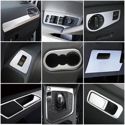 For Volkswagen VW Tiguan MK2 2017-2019 Stainless Steel Interior Accessories Central Console Matte Silver Decoration Sticker