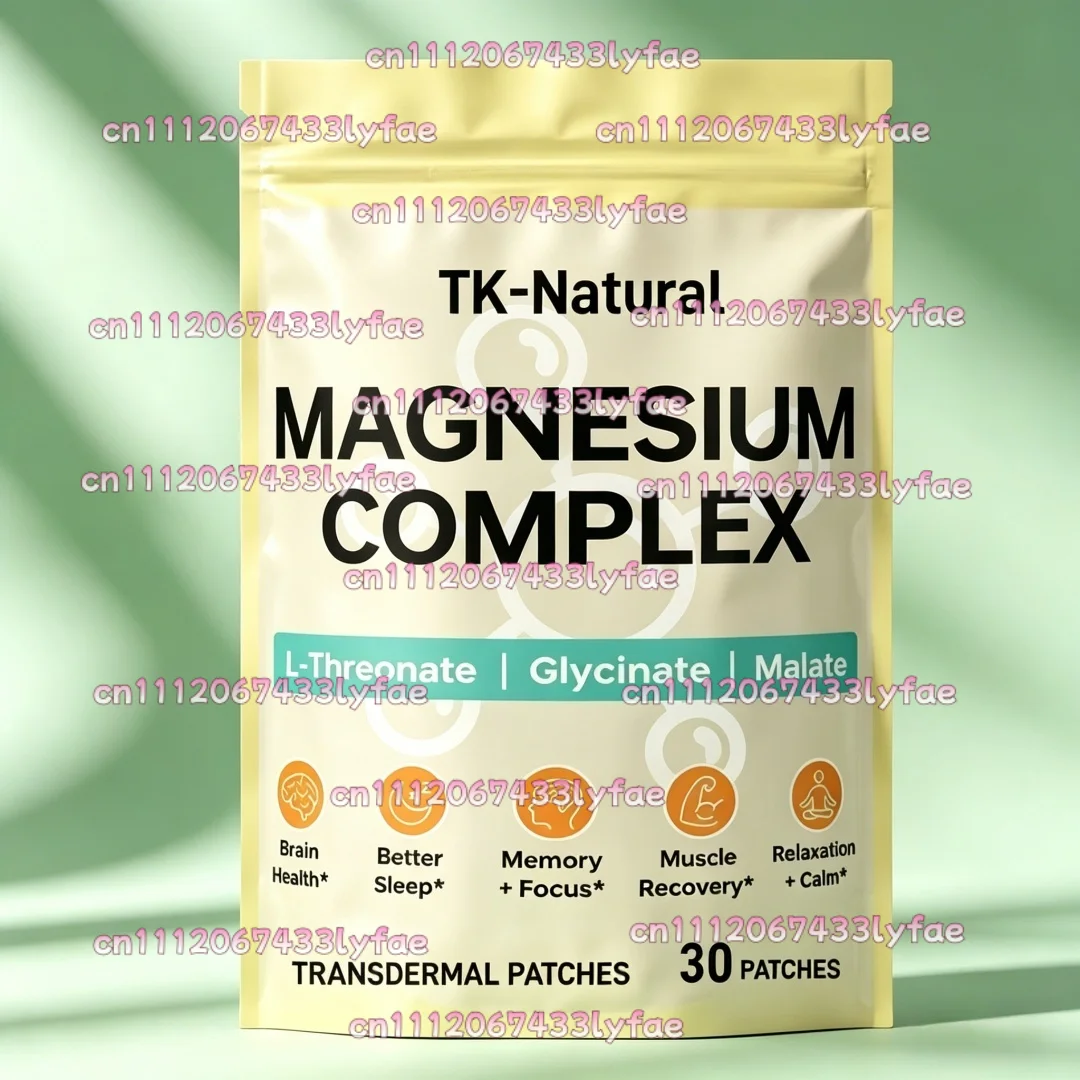 30 Patches Magnesium Complex Transdermal Patches - L-Threonate, Glycinate, Malate - Brain Health, Sleep, Calm