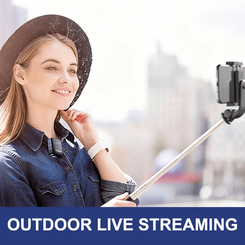 Micrófono de solapa inalámbrico, grabación de audio y video portátil, mini micrófono 2.4G para iPhone Android, transmisión en vivo, juegos, vlogs 5