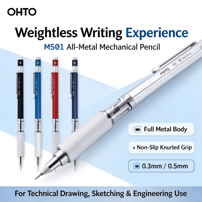OHTO Super Promecha Drawing Mechanical Pencil,Metal Hex Barrel 0.5mm,Ideal For Technical Drafting,Art Sketching&School Projects