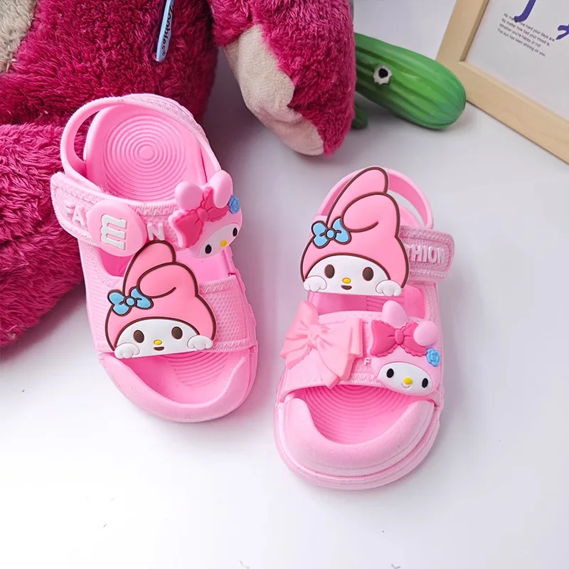 

Kids'Casual Shoes Sandals Beach shoes Cartoon EVA Bow Summer For Girls Soft Bottom Anti-slip Velcro Pink Size 21-36