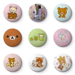 Rilakkuma Korilakkuma Soft Button Pin Customizable Metal Decor Women Jewelry Gift Cute Funny Hat Lover Lapel Pin