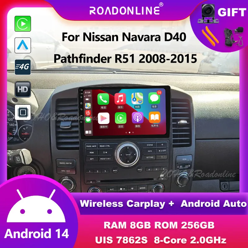 

Android audio For Nissan Navara D40/Pathfinder R51 2008-2015 8+256 car intelligent systems wireless carplay multimedia player