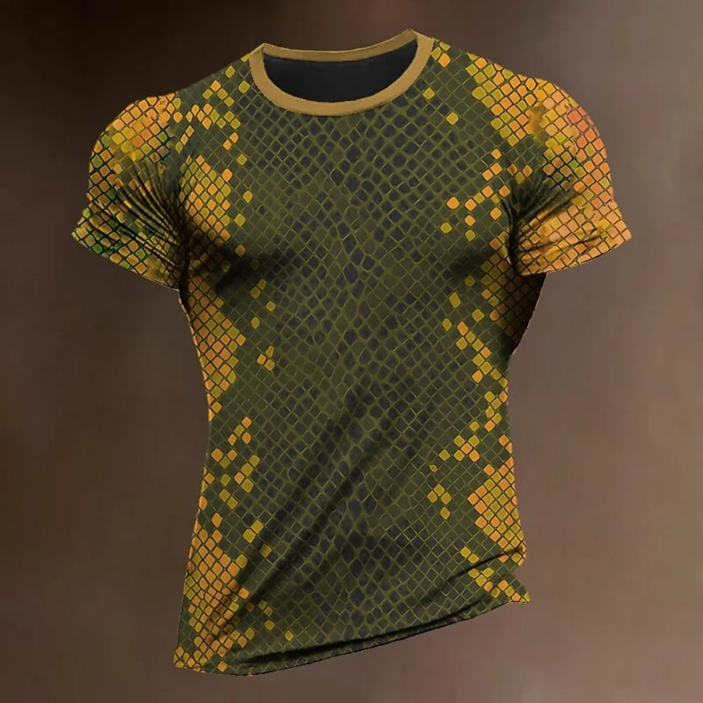 

Sports Men's T-Shirt Classic 3D Print Summer Loose Men's Short Sleeve Outdoor Fitness Camping Breathable Quick Dry Top for Man