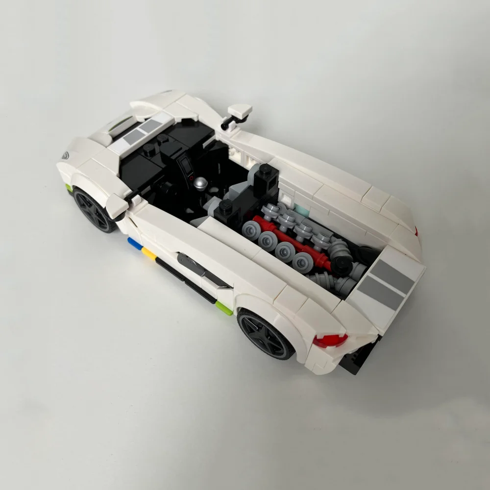 339 STKS MOC Jesko supercar garage Bouwstenen sportwagen Assemblage model Met stickers speelgoed baksteen Kinderen verjaardagscadeau 76900