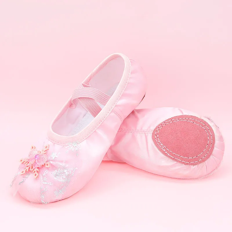 Ballet Dance Shoes Soft Soles Satin Mesh Sequins Elastic Bands Children's Dance Shoes Comfortable Breathable Women's Dance Shoes - Image 4