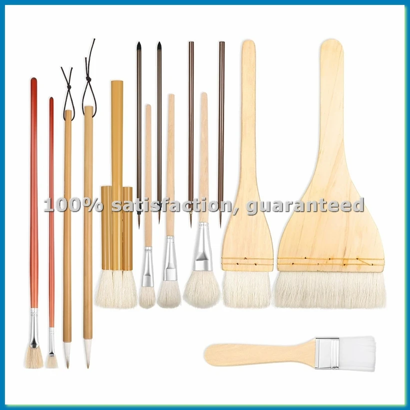 

Набор керамических кистей для глазури, 15 шт., подходит для росписи керамики, акрилом и акварелью - A33R