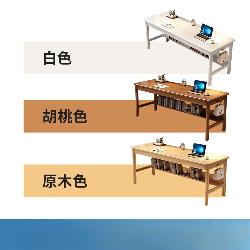 desk, home office computer desk, study meeting, writing, e-sports, solid wood simple long style