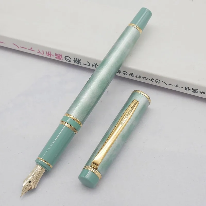 

Латунная перьевая ручка с мраморным узором, перо Pilot 14K, 0.3/0.5 мм, для каллиграфии, японская канцелярия, плавное письмо, базовые офисные ручки