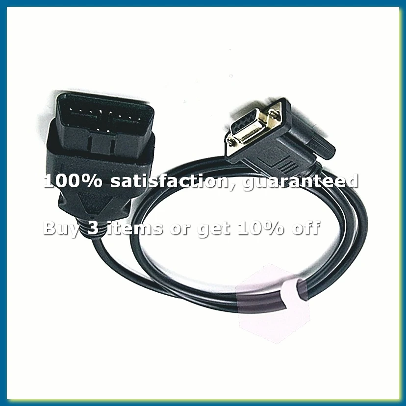 J1962 12V 24V OBD Cable 100CM 16 Pin Male to DB9 Female VGA D-Sub 9 Pin OBDII Adapter RS232 Serial Port Line OBD2 Cable