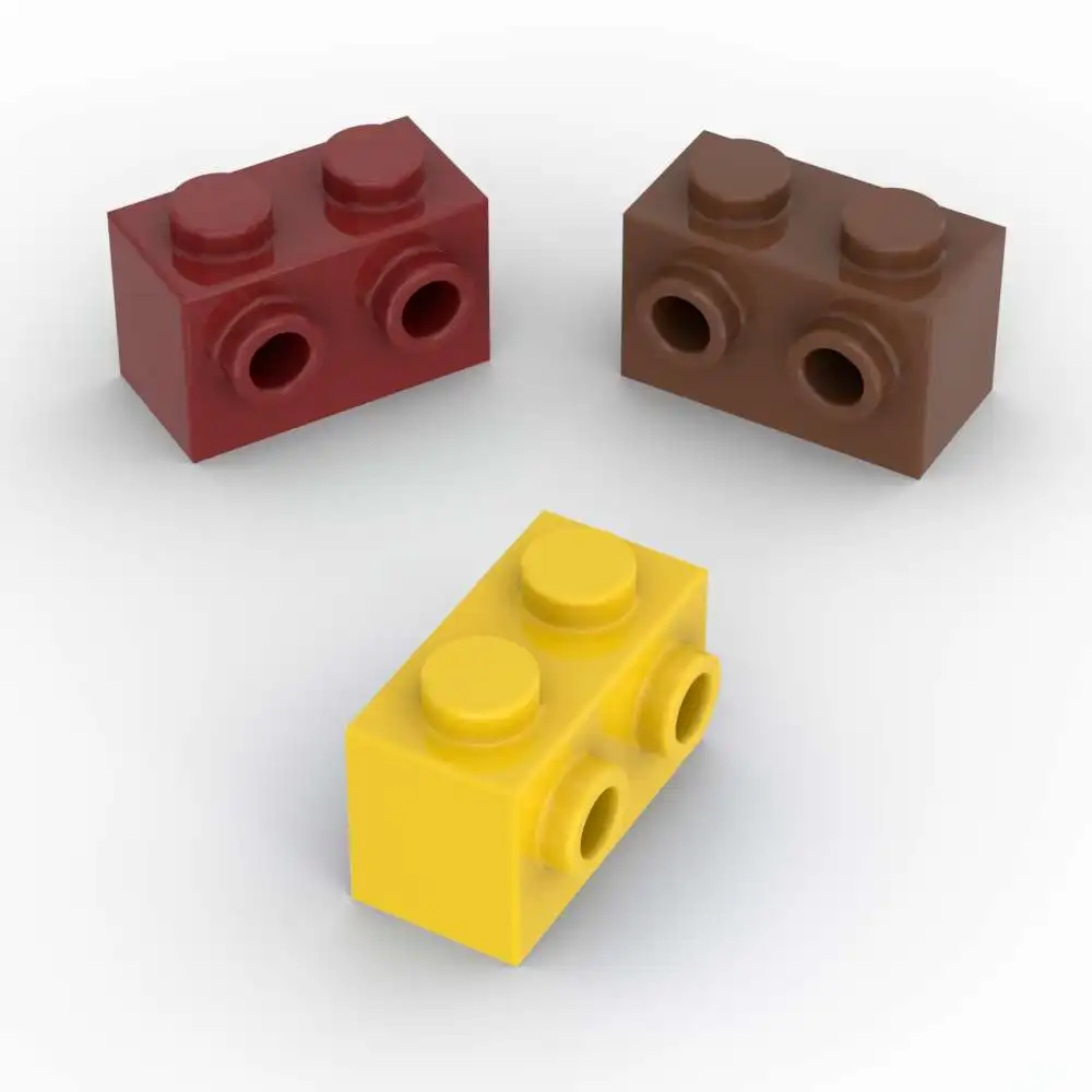 MOC 10 Uds. Kit de bloques de construcción modificado 11211 1x2 con tachuelas en el lado de la casa, rompecabezas de partículas, Idea de juguetes, regalo de cumpleaños para niños