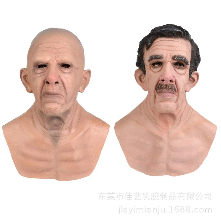 Multi type Halloween New Grandpa Wig, Elderly Mask Headset, Bald Head, Elderly Head, Horror Mask