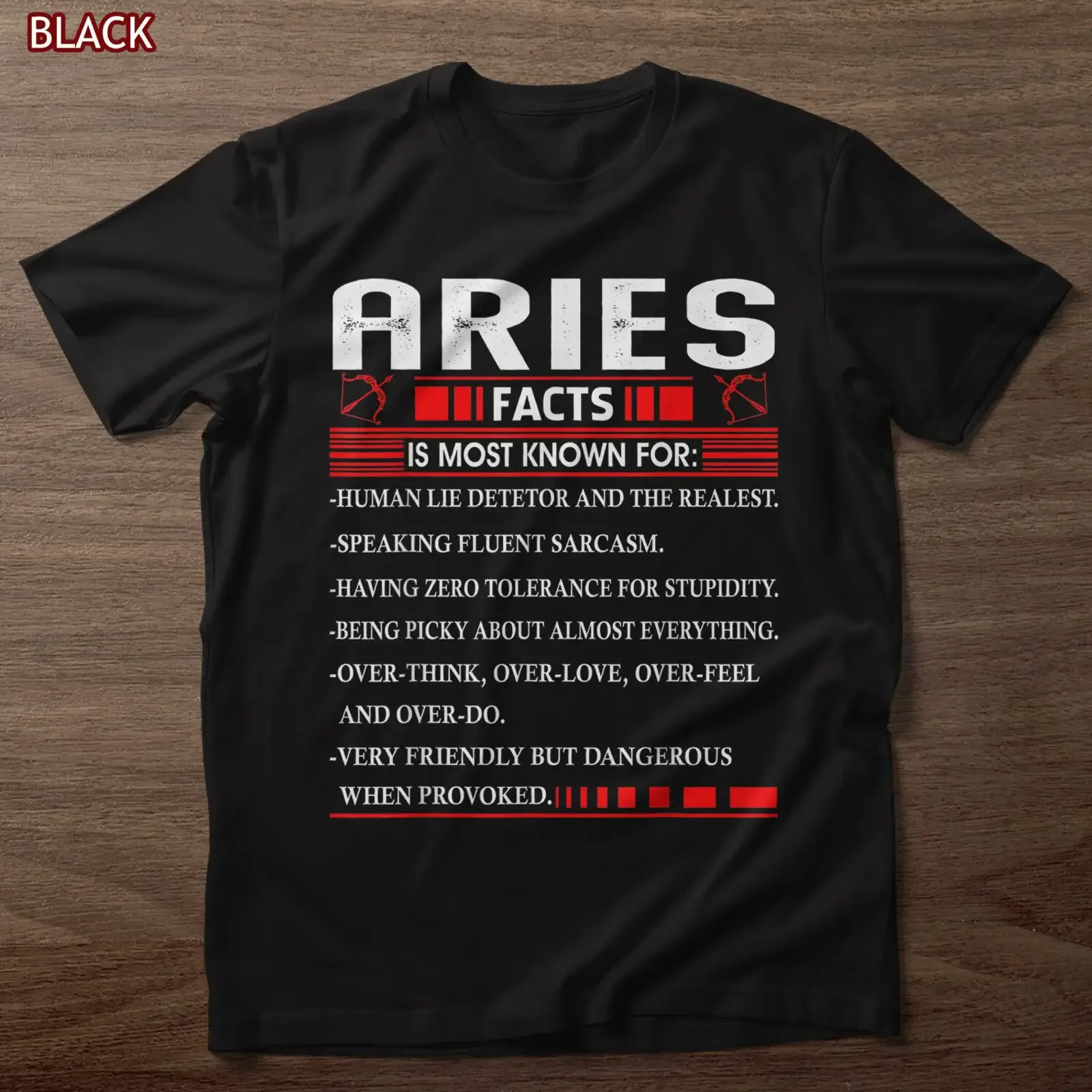 Aries Zodiac Birthday Facts Funny T Shirt vintage Washed Casual Top For Everyday Wear Unisex streetwear designer clothes