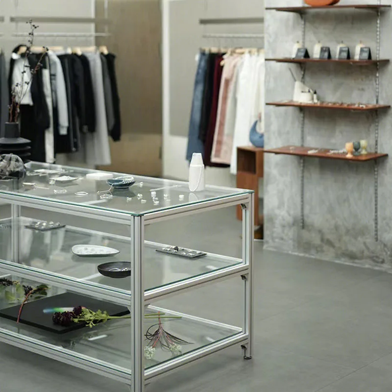 Clothing store display table, bag flowing water, Taichung island rectangular display rack