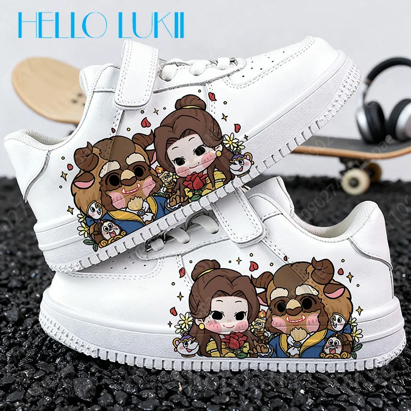 Hot Selling Beauty Beast Cartoon Printing Children shoes boys girls Slip-resistant wear-resistant Parent child shoes man woman