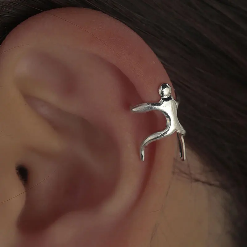 1 Pcs Figure Shaped Ear Clip Climbing Climber Ear Cuff Non Pierced Wrap Men Women Frog Cartilage Earrings