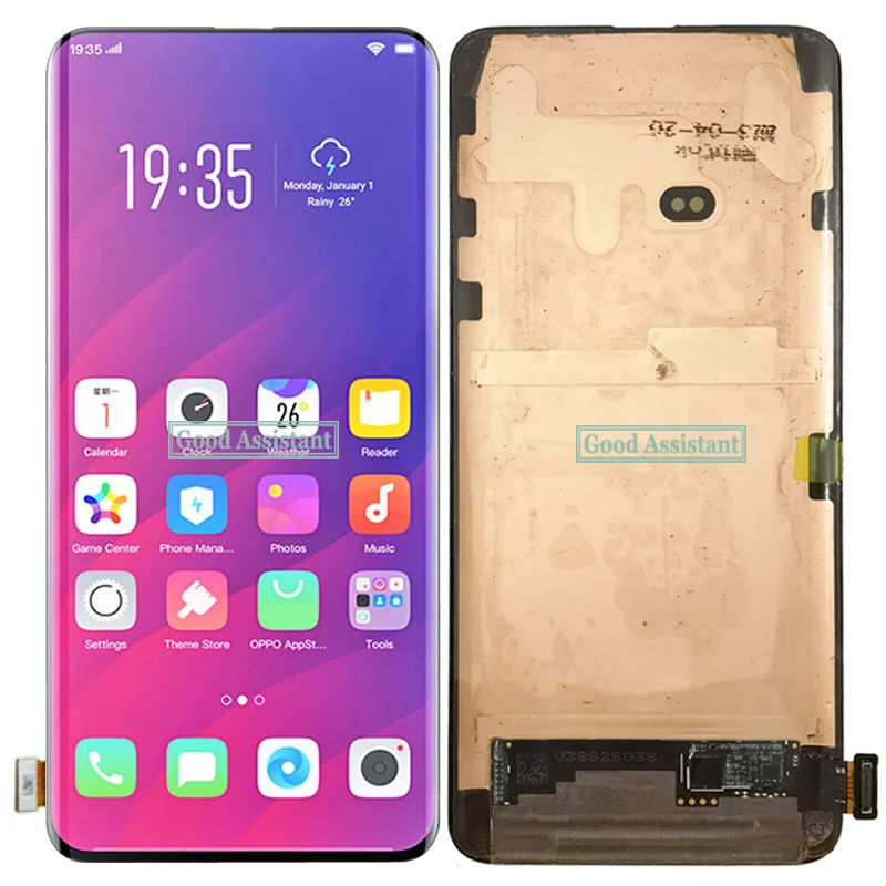 OPPO Find X 256GB ジャンク 画面不良 新品交換用スクリーン付き 交換用LCDタッチスクリーンパネル,6.42インチ,黒,Oppo find x,cph1871